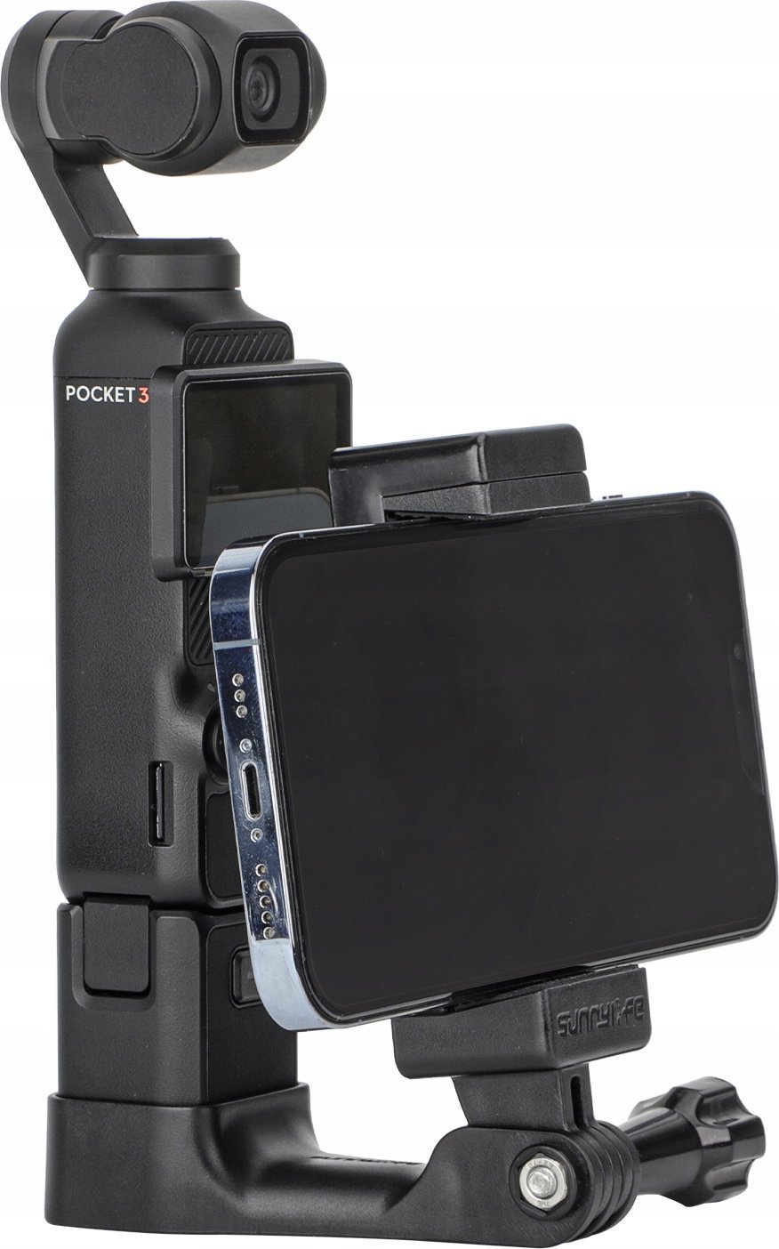 Adapter dore Sunnylife ZJ747 për DJI Osmo Pocket 3, për smartphone, plastikë rezistente, i zi