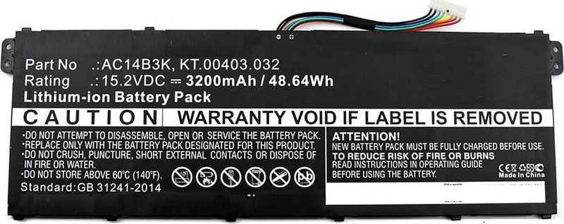Bateri laptopi MicroBattery për Acer Aspire ES15 ES1 572, zëvendësuese, e zezë