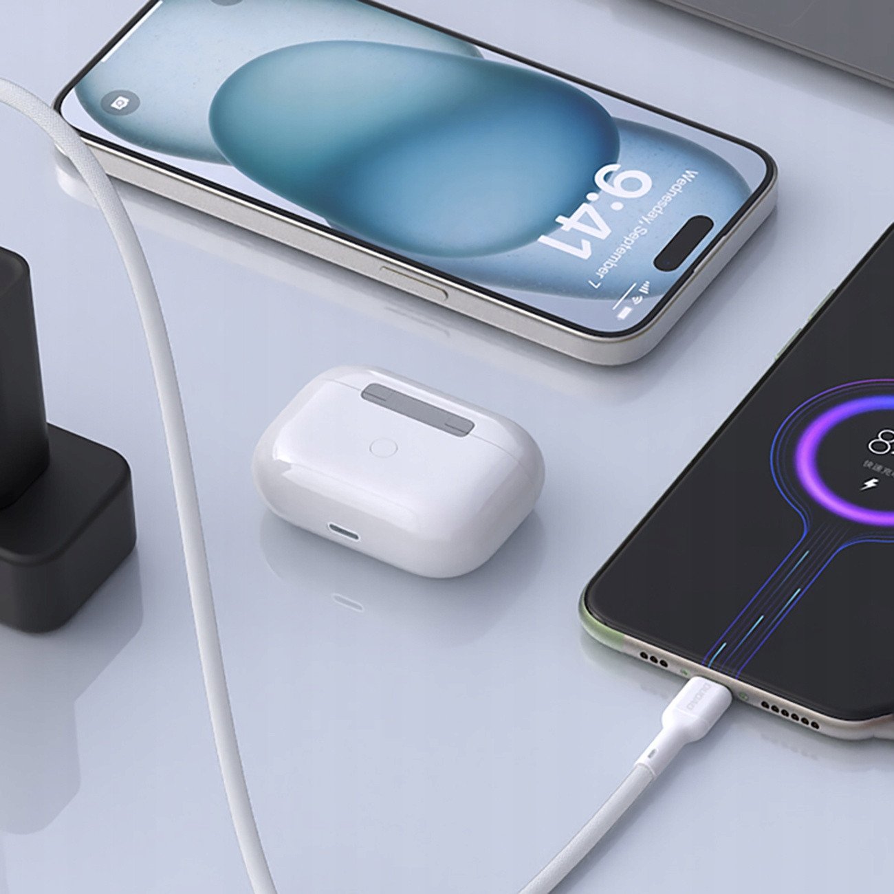 Kабел USB Dudao L9T, USB A во USB C, 5A, 1m, бел