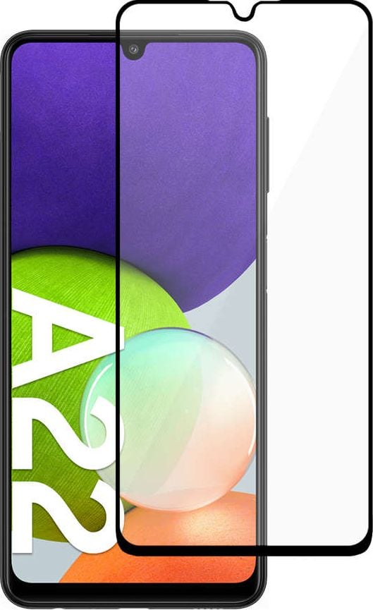 Xham mbrojtës 3MK HardGlass Max Lite për Samsung Galaxy A22 4G, 0.3mm, i zi