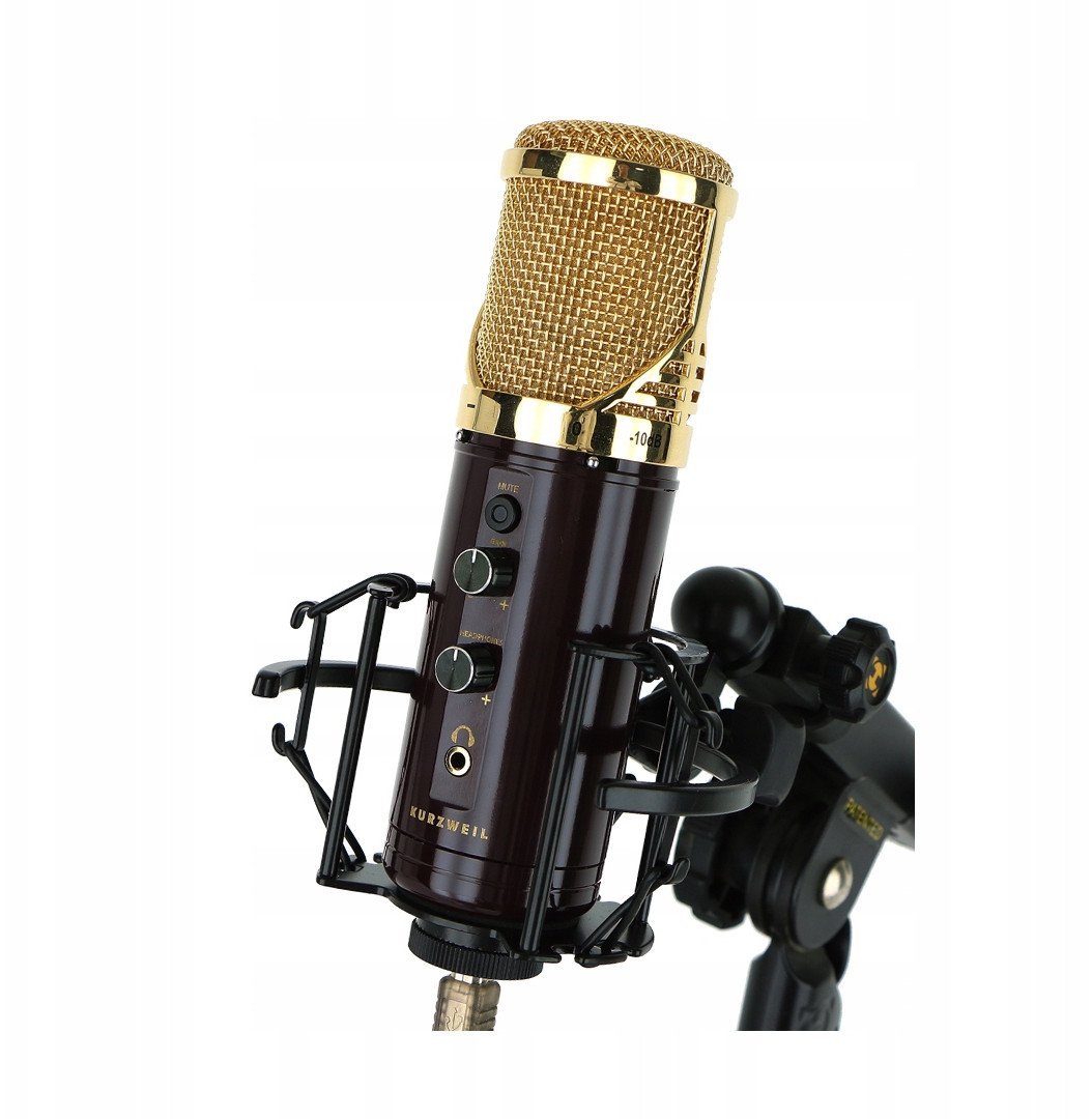 Mikrofon USB Kurzweil KM-2U-G, kondensator, me kufje, gri