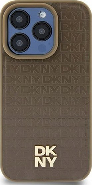 Mbulesë telefoni DKNY DKHMP15SPSHRPSW për iPhone 15 14 13 6.1", hardcase lëkurë, kafe