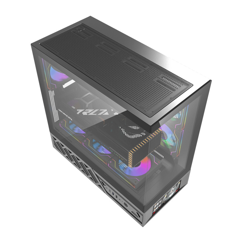 Kasa kompjuteri Darkflash DS950V, midi tower, ekran IPS 6", e zezë