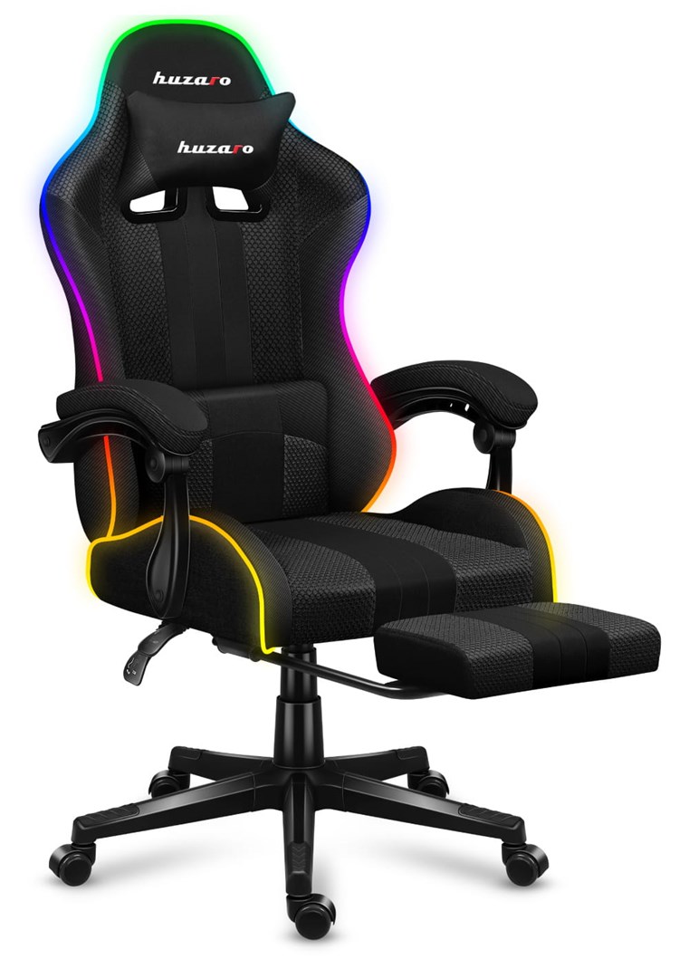 Karrige lojërash HUZARO Force 4.7, RGB Mesh, e zezë