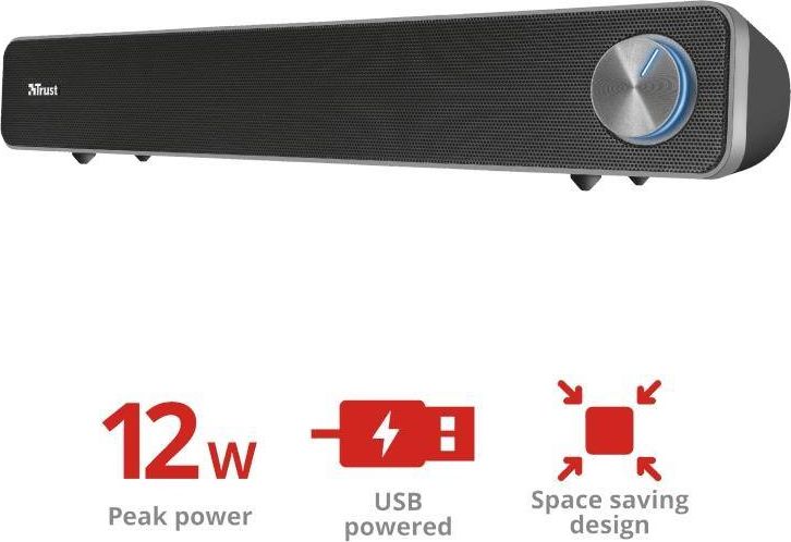 Altoparlant kompjuteri Trust Soundbar Arys 22946, USB, 3.5mm, i zi