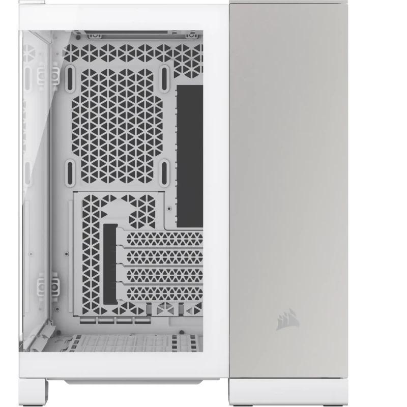 Kуќиште за компјутер Corsair 2500X, Micro ATX, калено стакло, бело сиво сатен