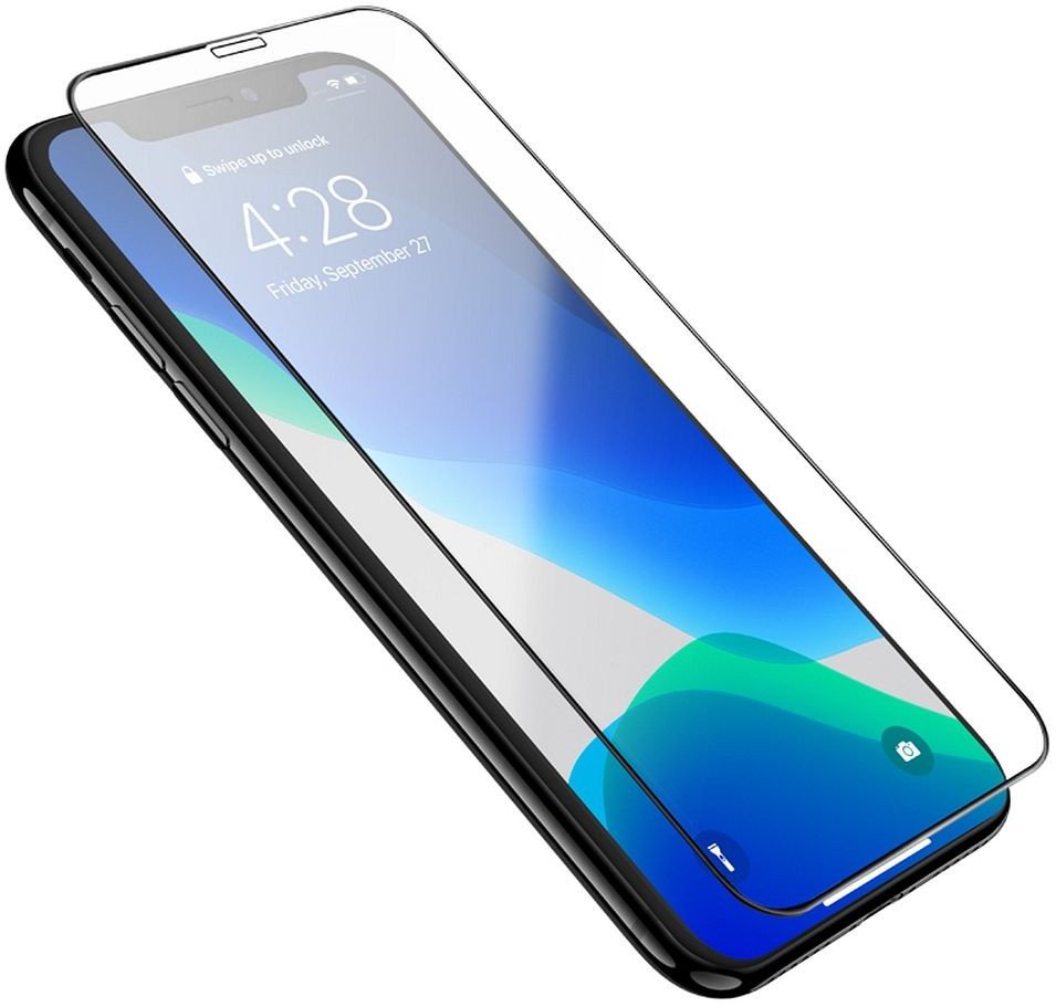 Set xhami mbrojtës Hoco HD, 25 copë, për iPhone 11 Pro Max dhe XS Max, me kornizë të zezë