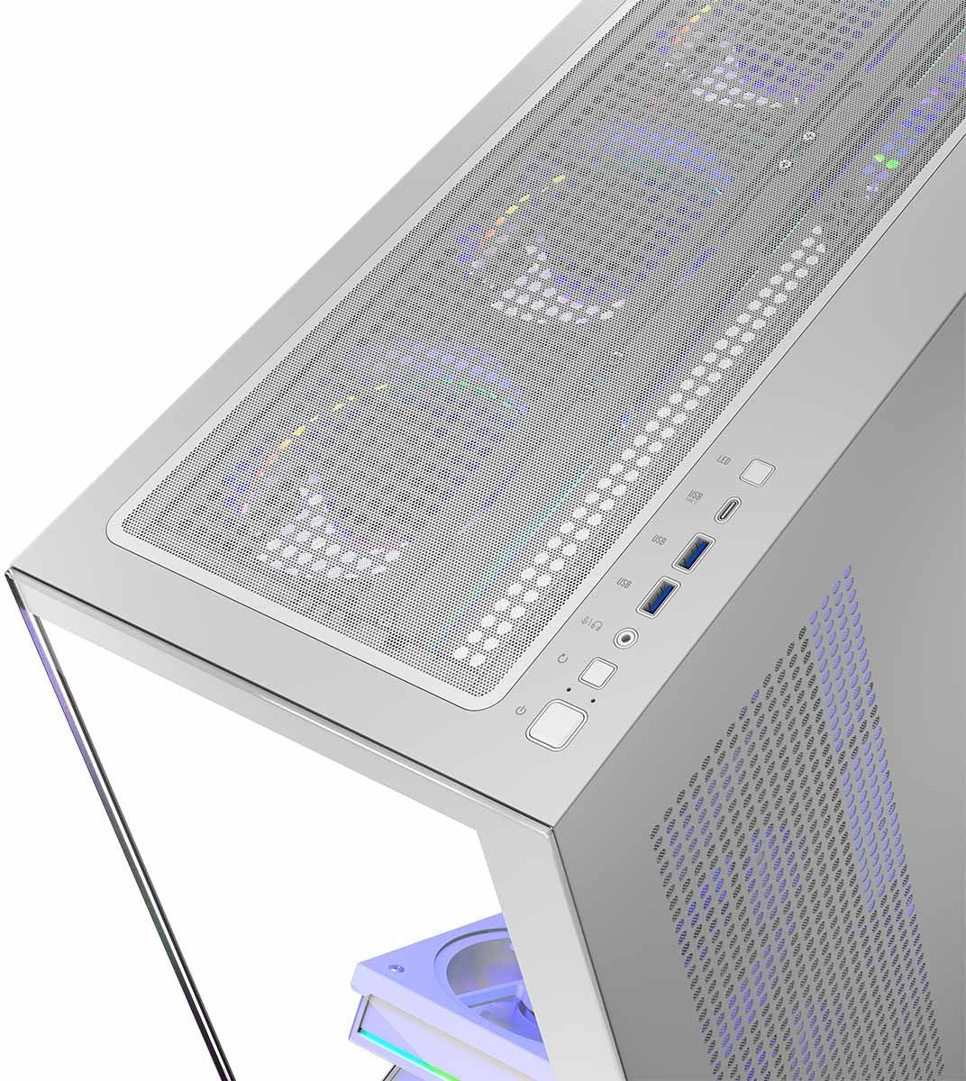 Kuti kompjuteri Modecom Stellar 8F ARGB 20, ATX, me 8 ventilatorë ARGB, e bardhë