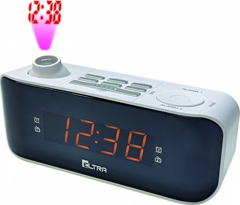 Radio orë Eltra Kasia, projektor, radio FM AM, e zezë