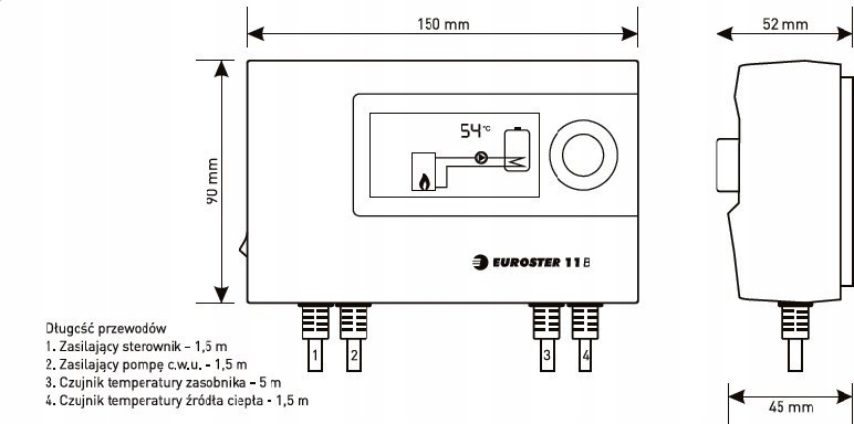 Termostat EUROSTER 11 B Flame, kontroll temperature, i bardhë