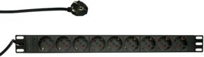 Shpërndarës energjie rack LogiLink PDU9C03, 19" 1U, 9x Schuko, i zi