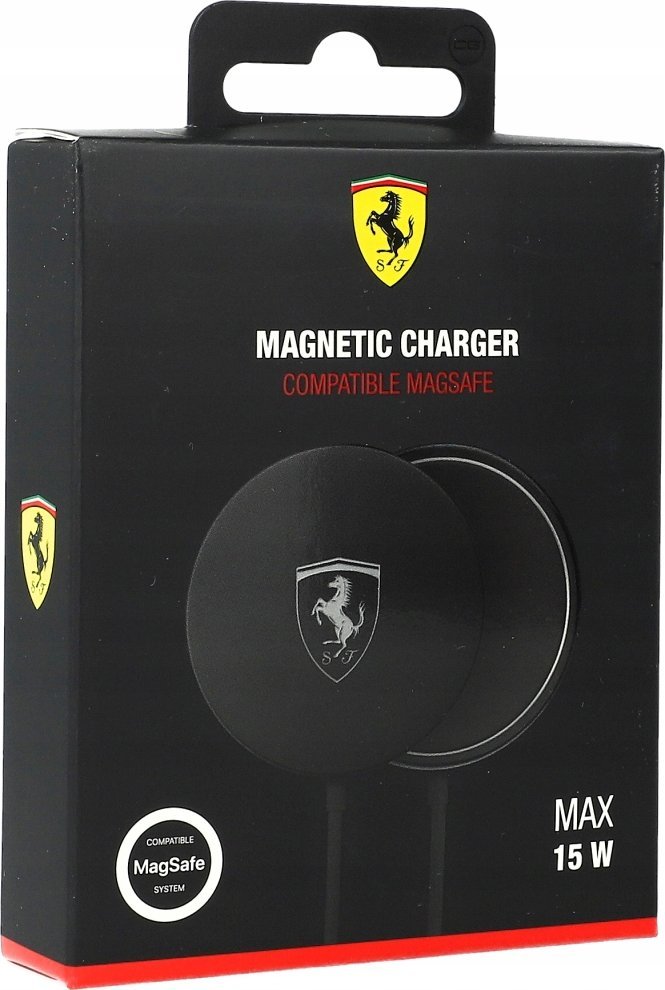 Karikues magnetik wireless Ferrari FECBMSMENK, 15W, MagSafe, i zi