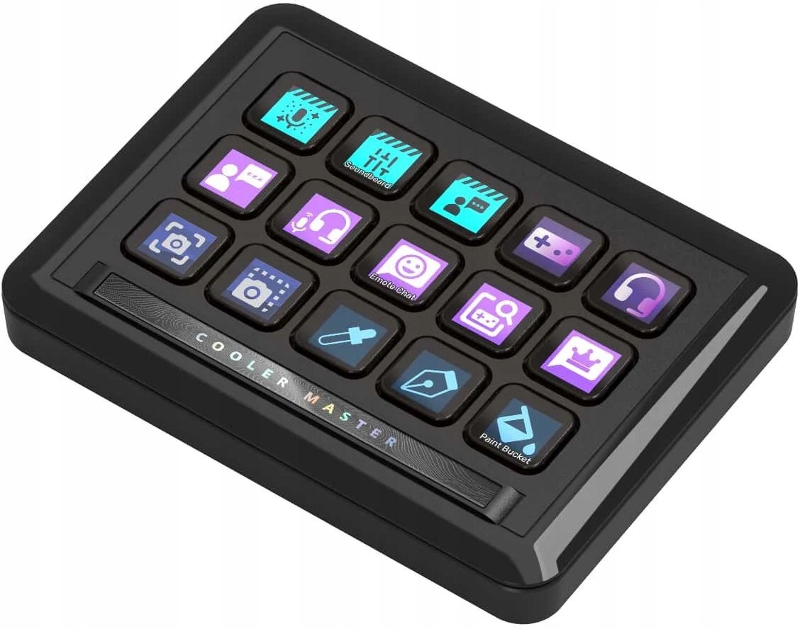Panel kontrolli për streaming Cooler Master Master Hub Stream Kit, kompakt, sipërfaqe kundër rrëshqitjes, i zi