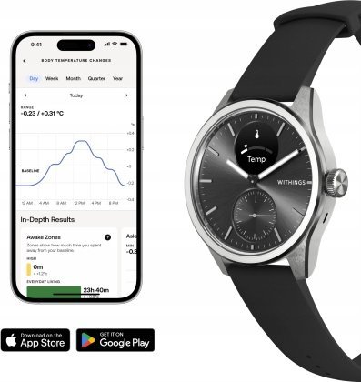 Smartwatch Withings ScanWatch 2, 42mm, hibrid, i zi