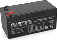 Bateri EUROPOWER EP Series 12V 3.6Ah, VRLA AGM, plumb acid, gri