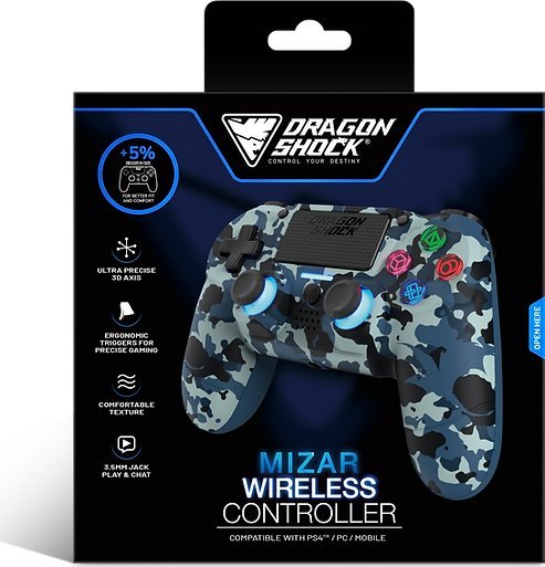 Gamepad DragonShock MIZAR BT, wireless, me Bluetooth, Blue Camouflage