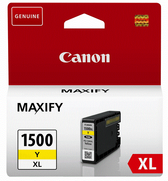 Boçë tinti Canon PGI-1500XL Y, origjinale, e verdhë