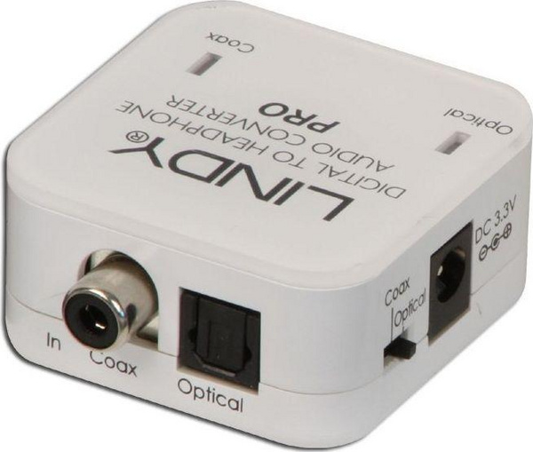 Konvertues audio Lindy 70467 DAC, digital në analog, 24bit 192KHz, i zi