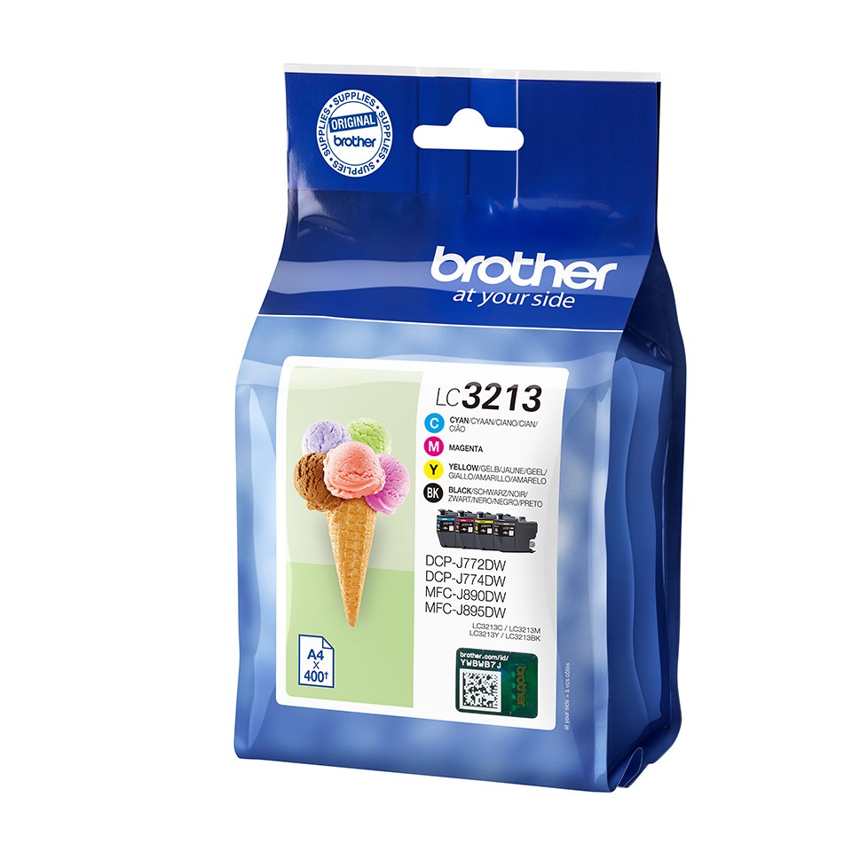 Ngjyrë printeri Brother LC-3213, 400 faqe, cian/magenta/e verdhë/e zezë
