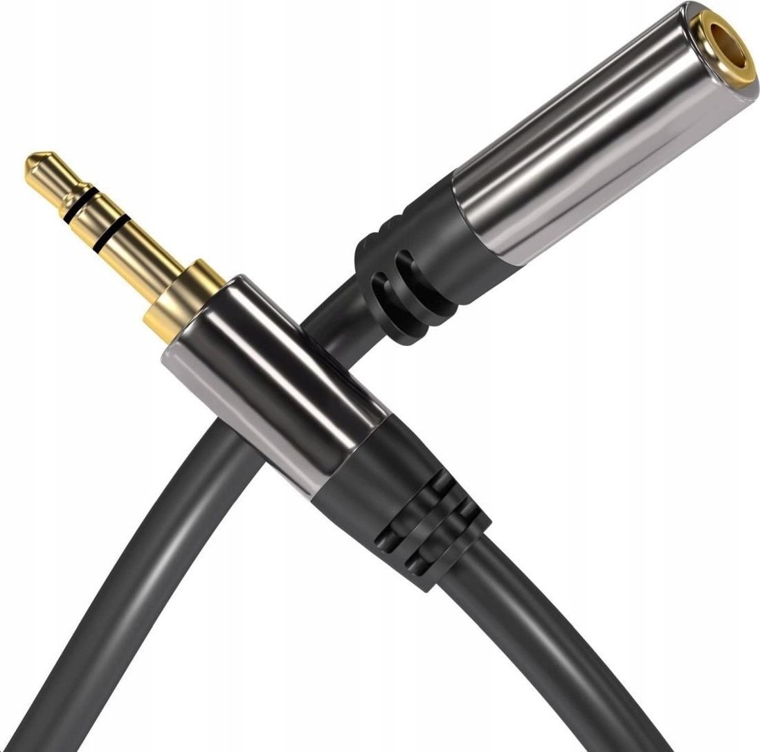 Kabllo zgjatëse audio PremiumCord PremiumCord, Jack 3.5mm M/F, 5m, e zezë