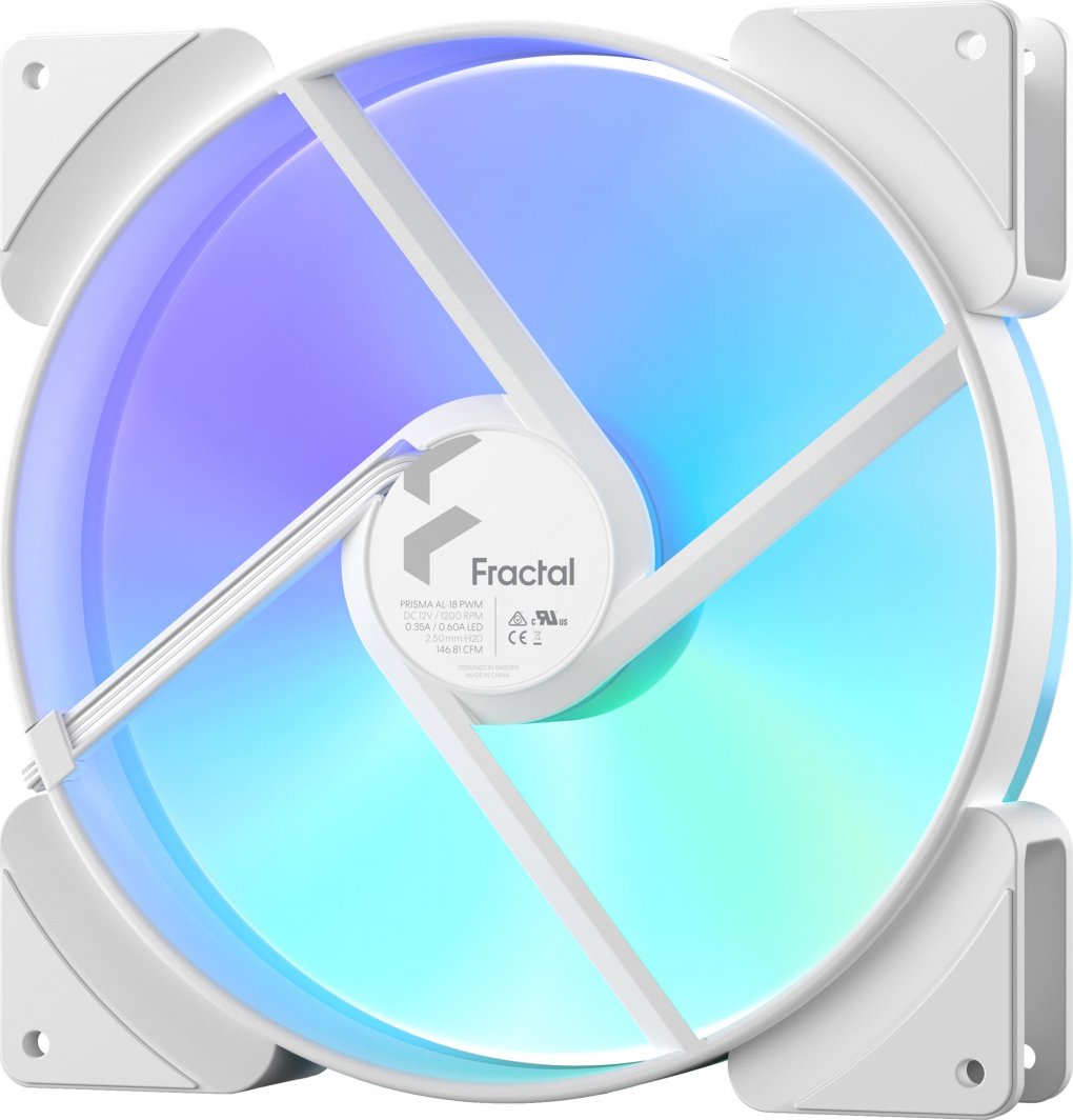 Ftohës Fractal Design Prisma AL-18 PWM (FD-FAN-PRI-AL18-PWM-WT), 180 mm