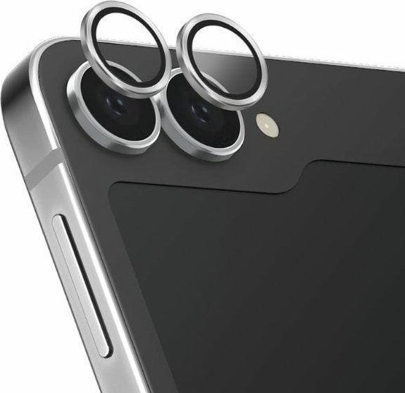 Mbrojtës kamerë Uniq Optix Aluminum për Samsung Galaxy Z Flip6, xham i temperuar, ngjyrë shimmer e bardhë
