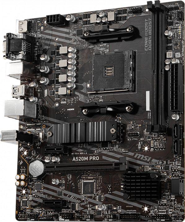 Pllakë Amë MSI A520M-PRO AMD AM4 MATX Gaming 3