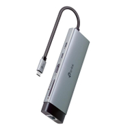 Hub USB C TP-Link UH9120C, 9 në 1, 4K, PD 100W, gri