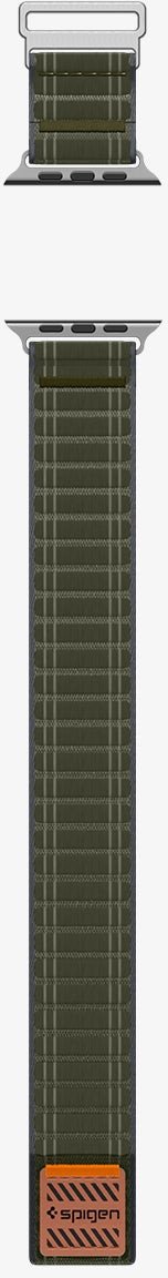 Rrip Apple Watch Spigen Fabric Band, hook and loop, 49mm 46mm 45mm 44mm, i gjelbër