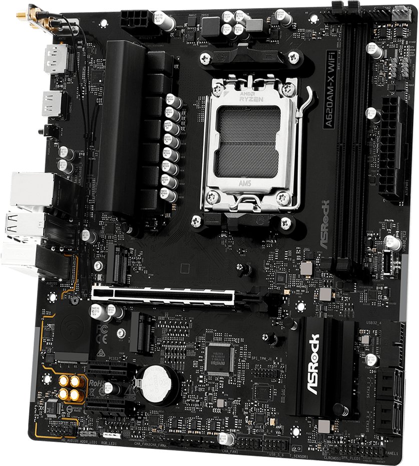 Pllakë amë ASRock A620AM-X WIFI, Socket AM5, DDR5, Wi-Fi, e zezë