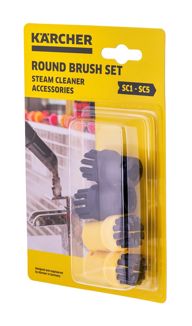 Set furçash rrethore Karcher 2.863-264.0, 4 copë, për pastrues me avull, shumëngjyrëshe
