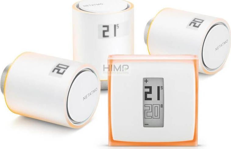 Pako termostat inteligjent Netatmo, 3 valvula smart radiatorësh, i bardhë