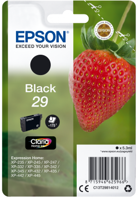 Ngjyrë për printer Epson Claria Home Ink Singlepack 29, 175 faqe, e zezë