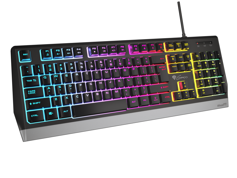 Tastierë gaming Genesis Rhod 300 RGB, membranë, ndriçim RGB, e zezë