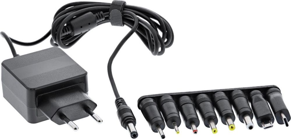 Karikues universal laptopi InLine, 5V 15W, 8 konektorë USB C dhe Micro USB, i zi