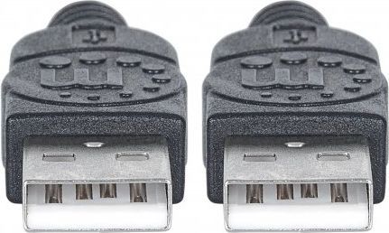 Kabllo USB-A në USB-A Manhattan, 1m, e zezë