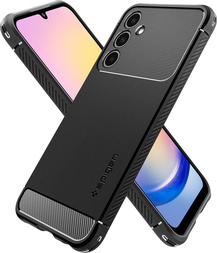 Футрола за телефон Spigen Rugged Armor за Samsung Galaxy A25 5G, TPU, отпорна на удари, црна
