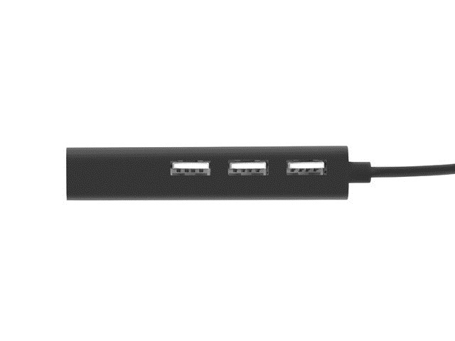 USB Hub Natec Dragonfly, 3xUSB 2.0 + RJ45, 18cm, e zezë