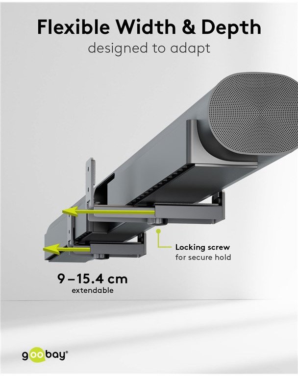Mbajtëse murale universale Goobay për soundbar, e rregullueshme, montim në mur, e zezë