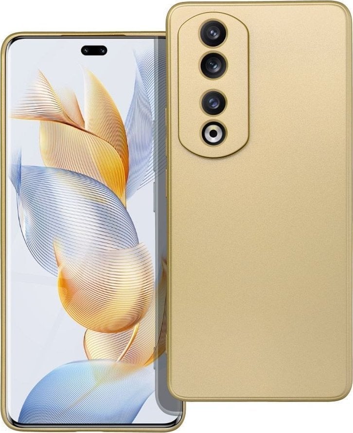 Futrollë metalike Honor 90 Pro 5G, TPU, me mikrofibër, ngjyrë ari