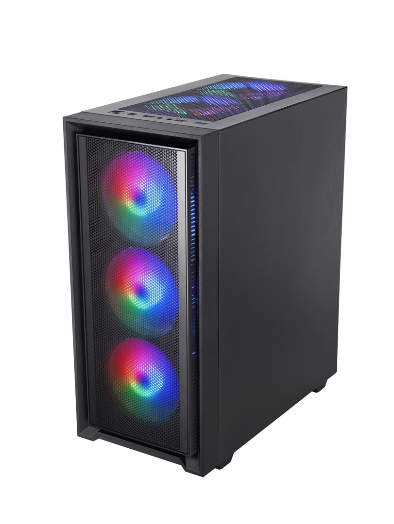 Kutia gaming Mars Gaming MC-AIR, ATX, 4 ventilatorë FRGB 120mm, panel me rrjetë, e zezë