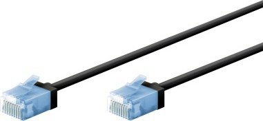 Kabllo rrjeti Goobay Patch Cable CAT6a, 0.15m, ultra fleksibël, e zezë