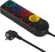 Shirit rryme Maclean MCE508 B, 4 presa, 1.5m, USB A USB C Quick Charge 2.0, i zi