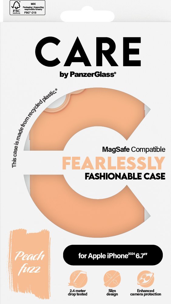 Mbulesë telefoni PanzerGlass CARE Fashionable Case, për iPhone 16 Plus, rezistente ndaj goditjeve, e tejdukshme