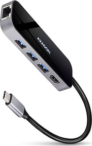 Stacion dok USB C Axagon HMC 6GL, HDMI, GLAN, gri