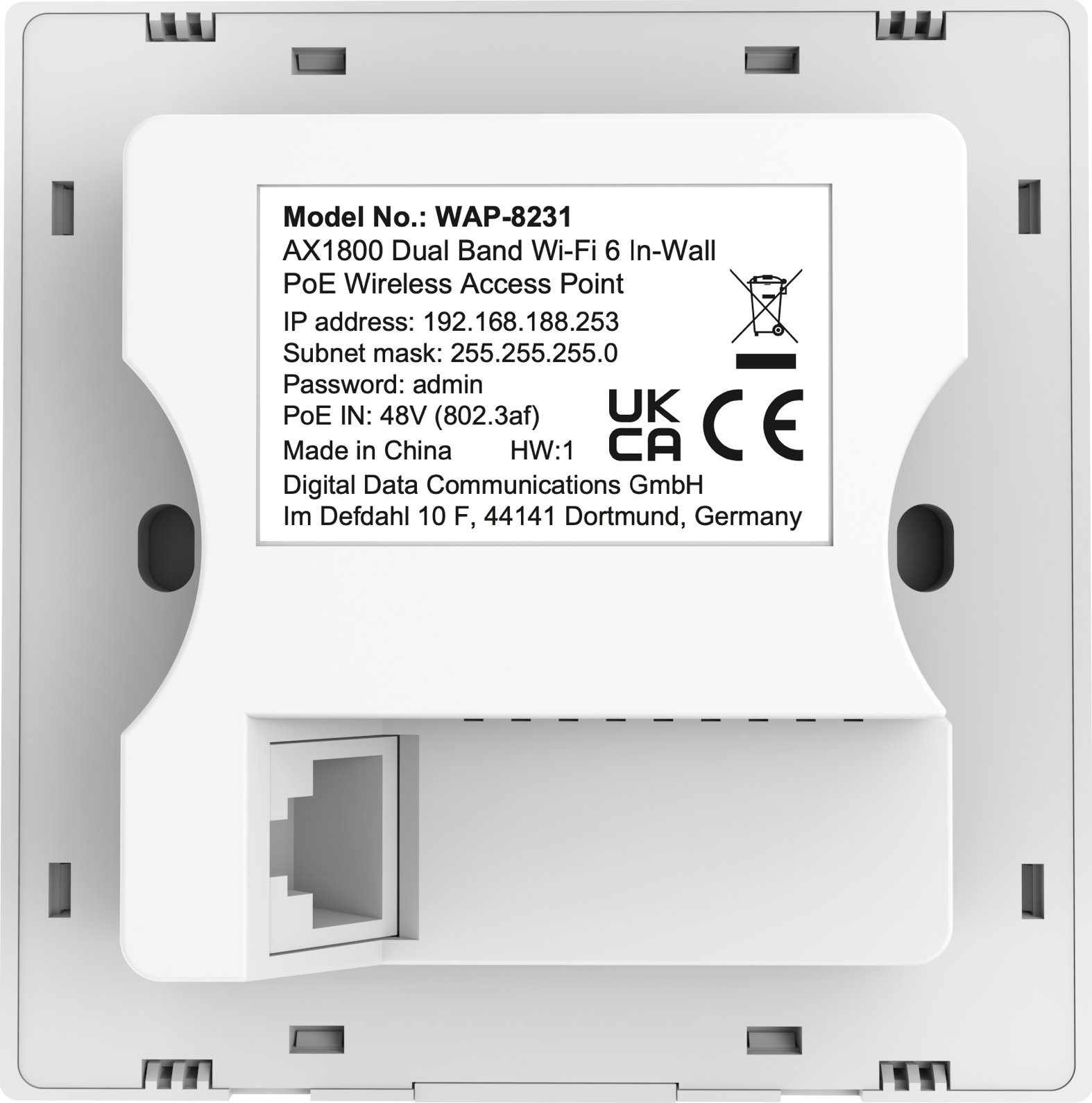 Pikë aksesi LevelOne AX1800, Wi‑Fi 6, Dual Band, PoE, e bardhë