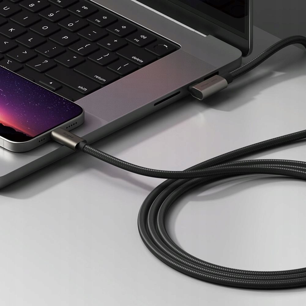 Kabllo USB C në USB C Ringke, 200cm, 240W PD, e zezë