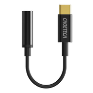 Adaptues audio Choetech AUX003, USB C në 3.5mm, Hi Res, i zi