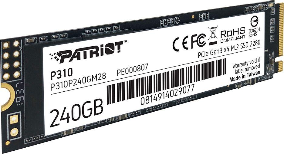 Disk SSD Patriot P310, 240GB, M.2 2280 PCI-E x4 Gen3 NVMe 4