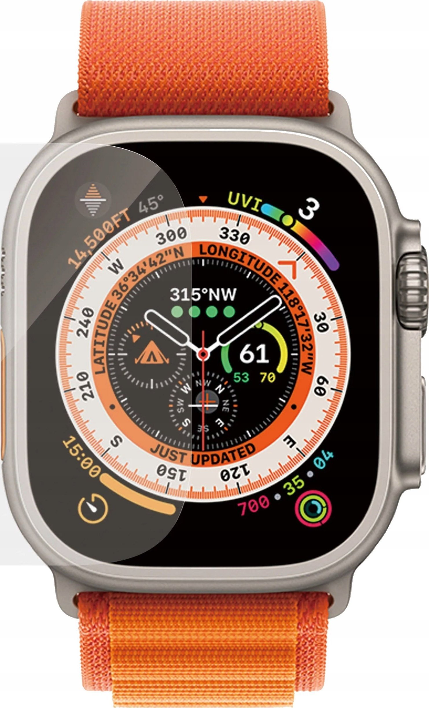 Mbrojtëse ekrani PanzerGlass për Apple Watch Ultra, xham i temperuar, 49mm, transparente